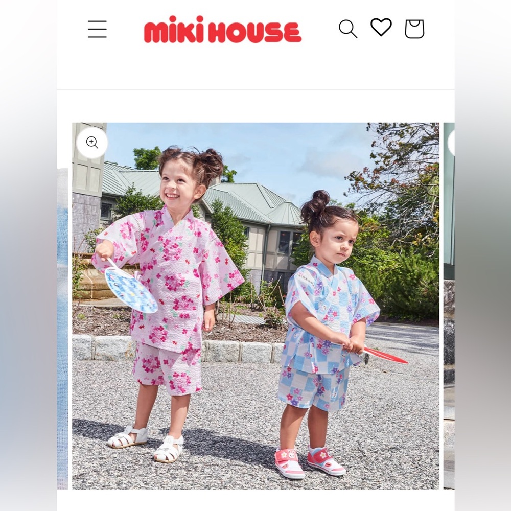 MIKI House Two-Piece Kimono Jinbei - Floral - Set 2T